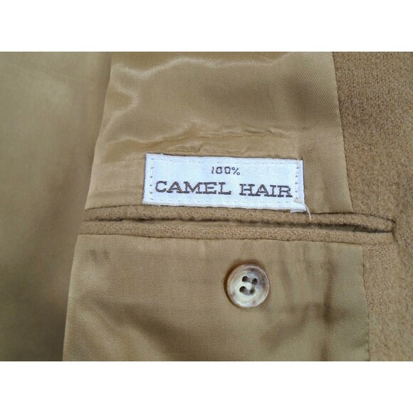 Vintage Nordstrom Blazer Camel Hair Men's Jacket Beige VTG Sport Coat 42" Chest - Picture 10 of 16